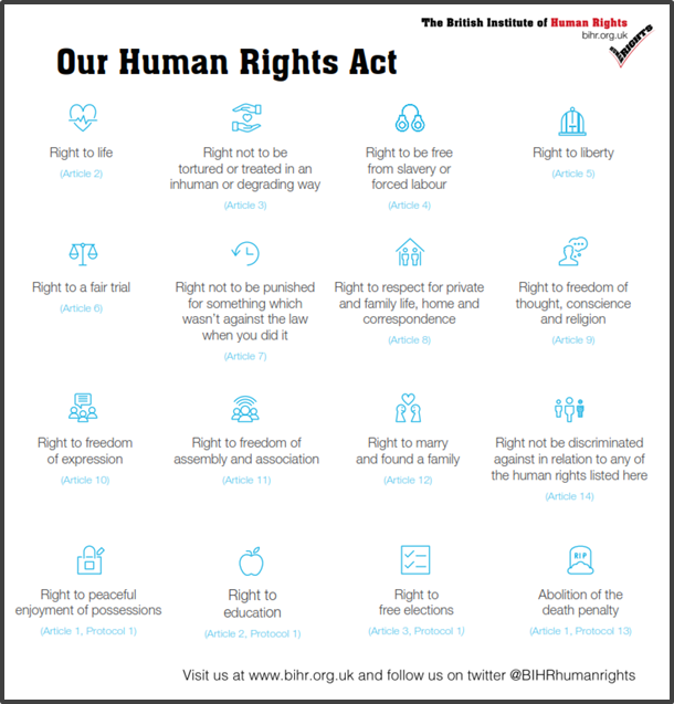 Graphic of the human rights act