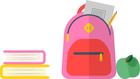 Illustration of school supplies