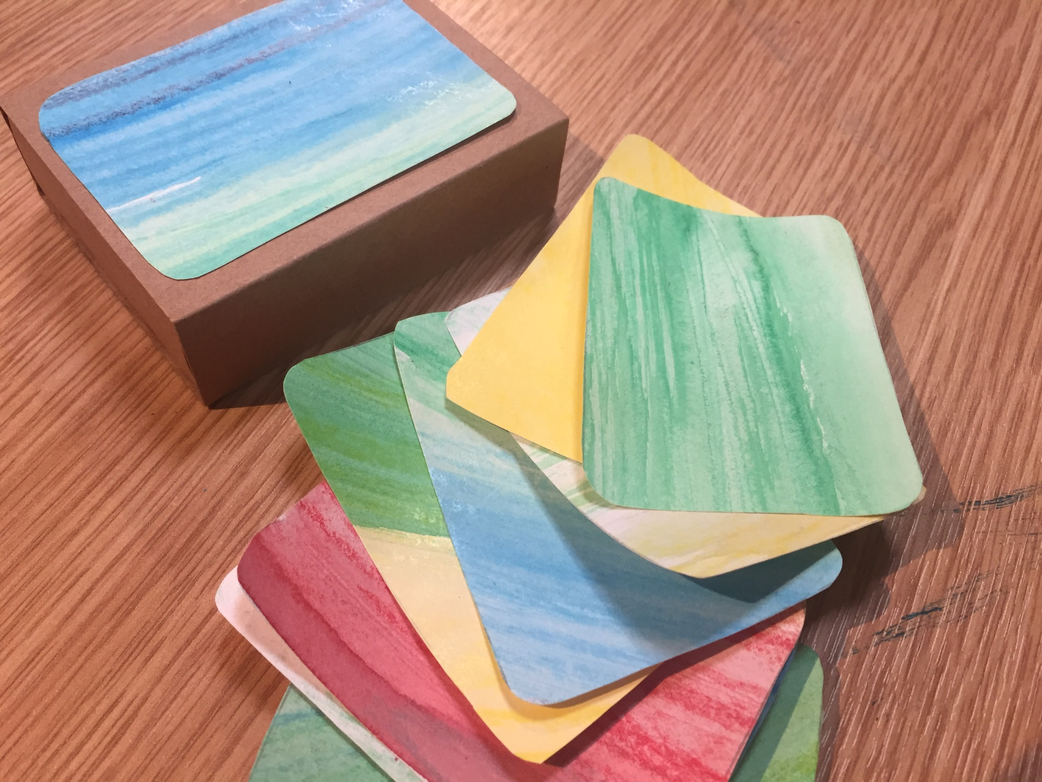 Photo of coloured in cards