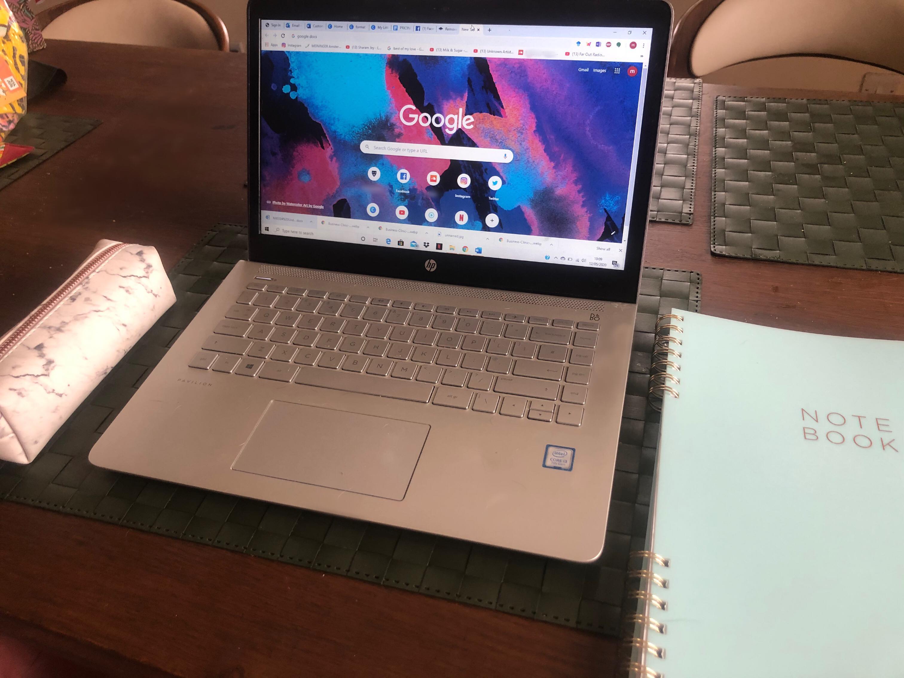 Laptop with Google on it